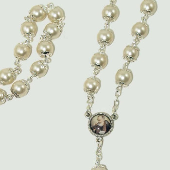 Rosario Perle Beige a catena