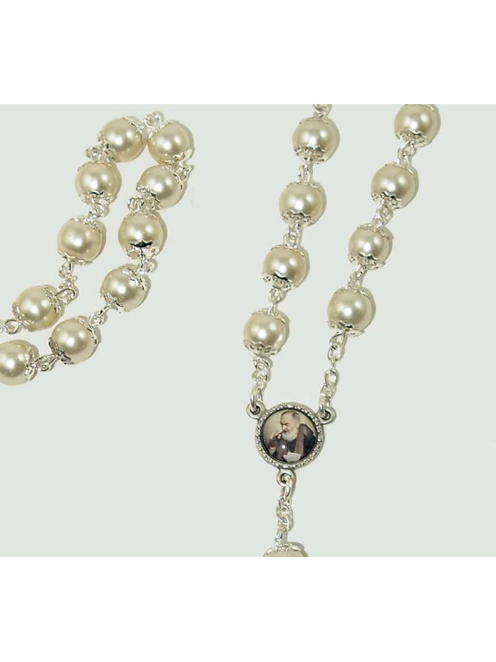 Rosario Perle Beige a catena