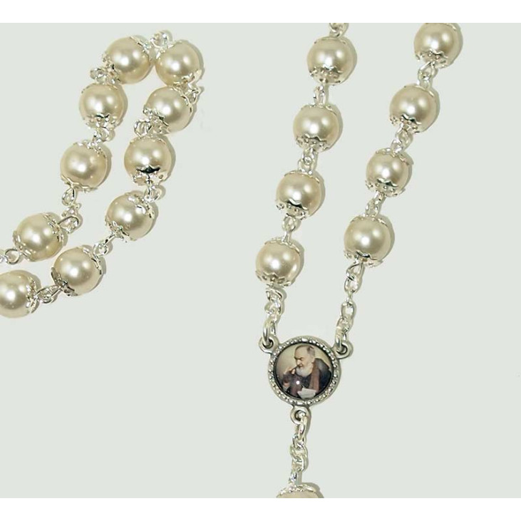 Rosario Perle Beige a catena