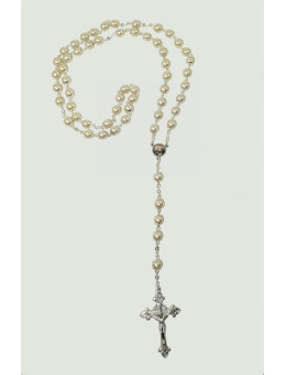 Rosario Perle Beige a catena